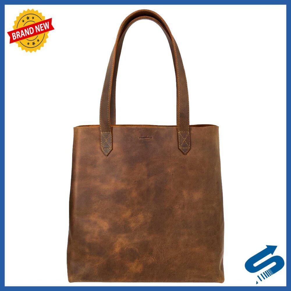 Full Grain Leather Tote Bag, Handmade Shoulder Bag, Spacious Vintage Purse